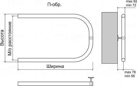 Эконом П-обр AISI 32х2 500х500 Полотенцесушитель  TERMINUS Рязань - фото 3