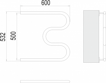 М-обр AISI 32х2 500х600 Полотенцесушитель  TERMINUS Рязань - фото 3