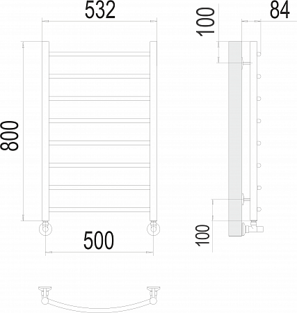 Классик П8 500х800 Полотенцесушитель  TERMINUS Рязань - фото 3