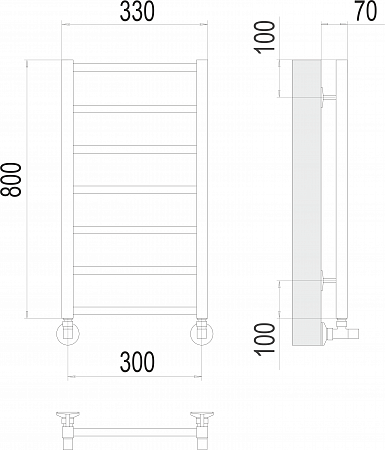 Контур П7 300х800 Полотенцесушитель  TERMINUS Рязань - фото 3