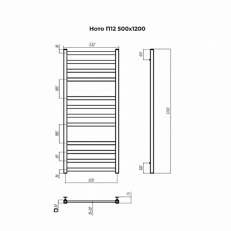 Ното П12 500х1200 Полотенцесушитель TERMINUS Рязань - фото 3