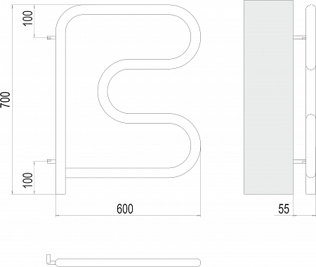 Электро 25 F-обр 600х600 поворотный Полотенцесушитель TERMINUS Рязань - фото 3