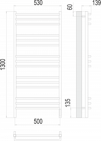 Соренто П15 500х1300 электро (sensor quick touch) Полотенцесушитель  TERMINUS Рязань - фото 3