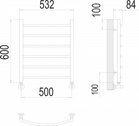 Классик П6 500х600 Полотенцесушитель  TERMINUS Рязань - фото 3