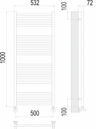 Аврора П20 500х1000 Полотенцесушитель  TERMINUS Рязань - фото 3