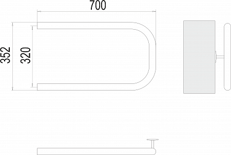 П-обр AISI 32х2 320х700 Полотенцесушитель  TERMINUS Рязань - фото 3