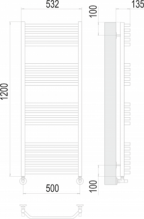 Виктория П22 500х1200 Полотенцесушитель  TERMINUS Рязань - фото 3