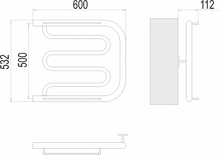 Фокстрот БШ 500х600 Полотенцесушитель   TERMINUS Рязань - фото 3