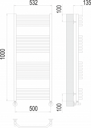 Виктория П20 500х1000 Полотенцесушитель  TERMINUS Рязань - фото 3