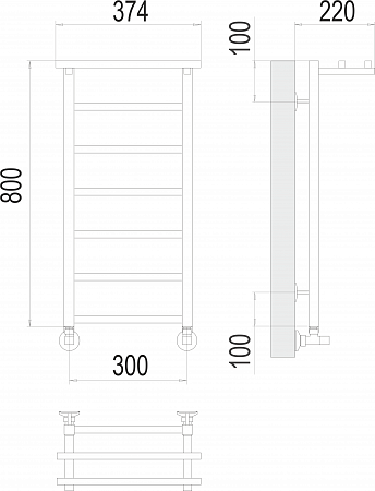 Контур с/п П7 300х800 Полотенцесушитель  TERMINUS Рязань - фото 3