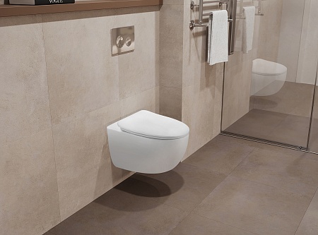 Подвесной унитаз безободковый Terminus Енисей Monolit 560х390 белый Рязань - фото 1