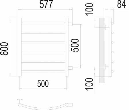 Классик П6 500х600 бп500 Полотенцесушитель  TERMINUS Рязань - фото 3