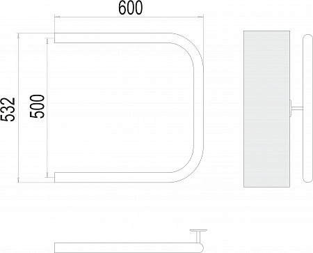 П-обр AISI 32х2 500х600 Полотенцесушитель  TERMINUS Рязань - фото 3