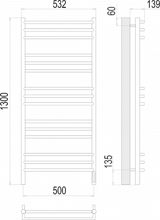 Прато П15 500х1300 электро (sensor quick touch) Полотенцесушитель  TERMINUS Рязань - фото 3