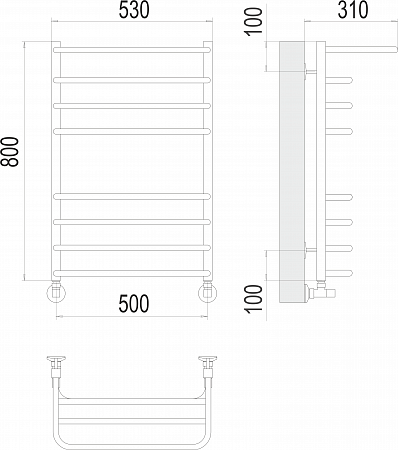 Арктур П8 500х800 Полотенцесушитель  TERMINUS Рязань - фото 3