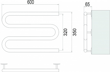 Электро 25 М-обр 600х350 Полотенцесушитель  TERMINUS Рязань - фото 3