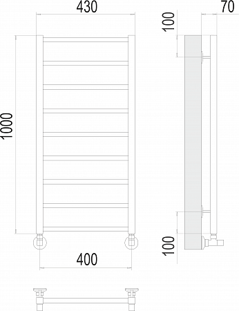 Контур П9 400х1000 Полотенцесушитель  TERMINUS Рязань - фото 3