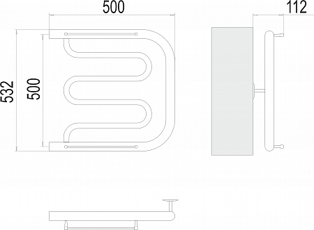 Фокстрот БШ 500х500 Полотенцесушитель  TERMINUS Рязань - фото 3