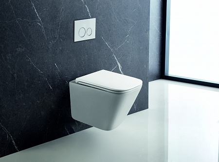 Подвесной унитаз безободковый Terminus Ватикан Monolit 490х340 белый Рязань - фото 1